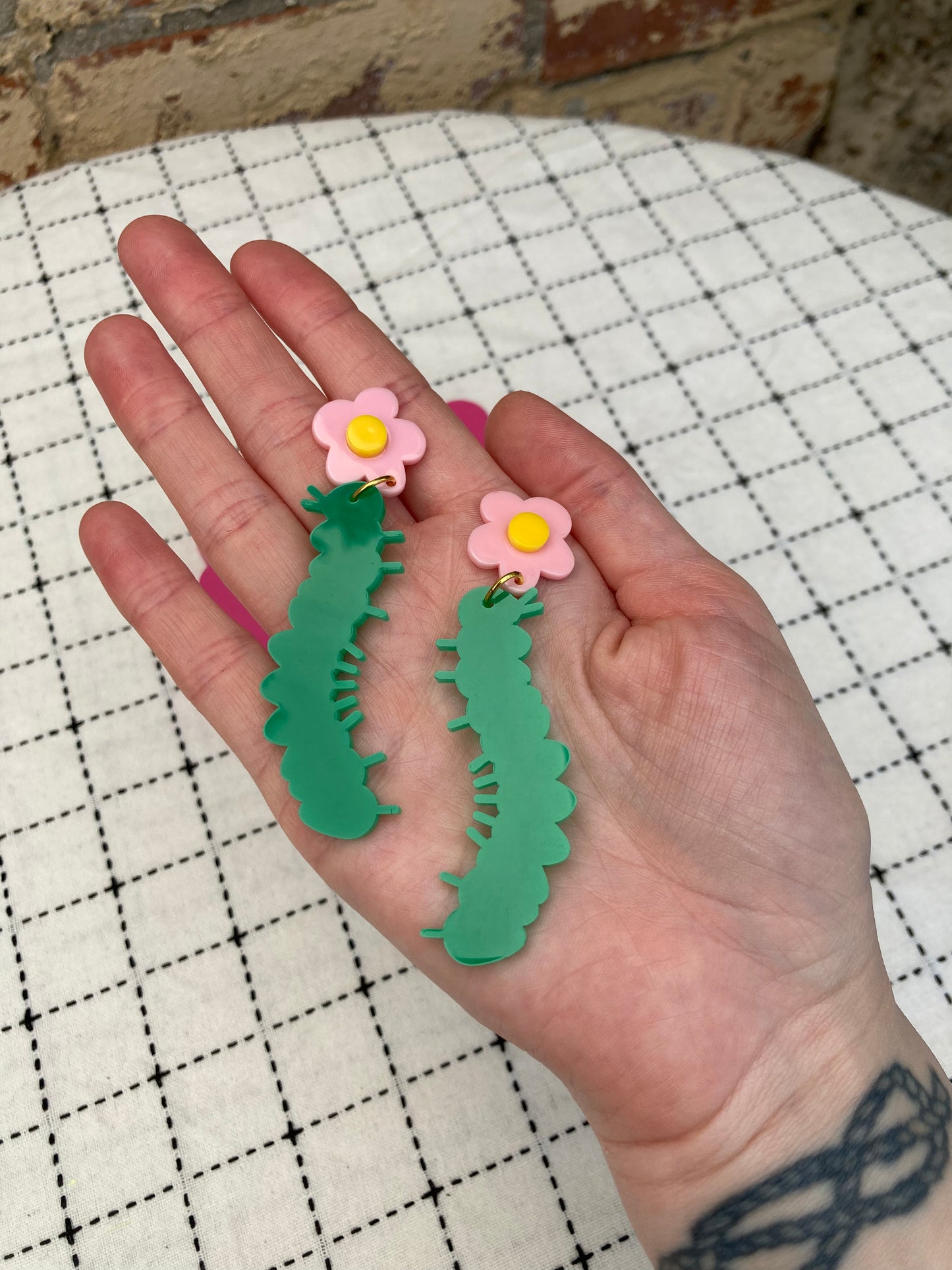 Caterpillar Acrylic Earrings