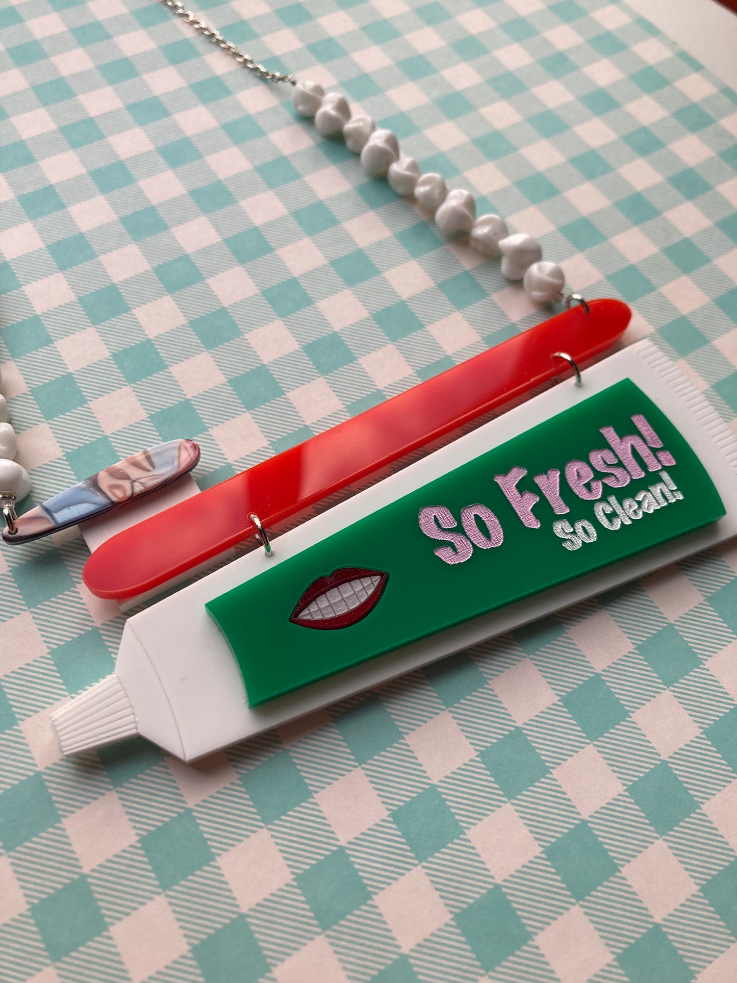 Toothpaste Acrylic Necklaces