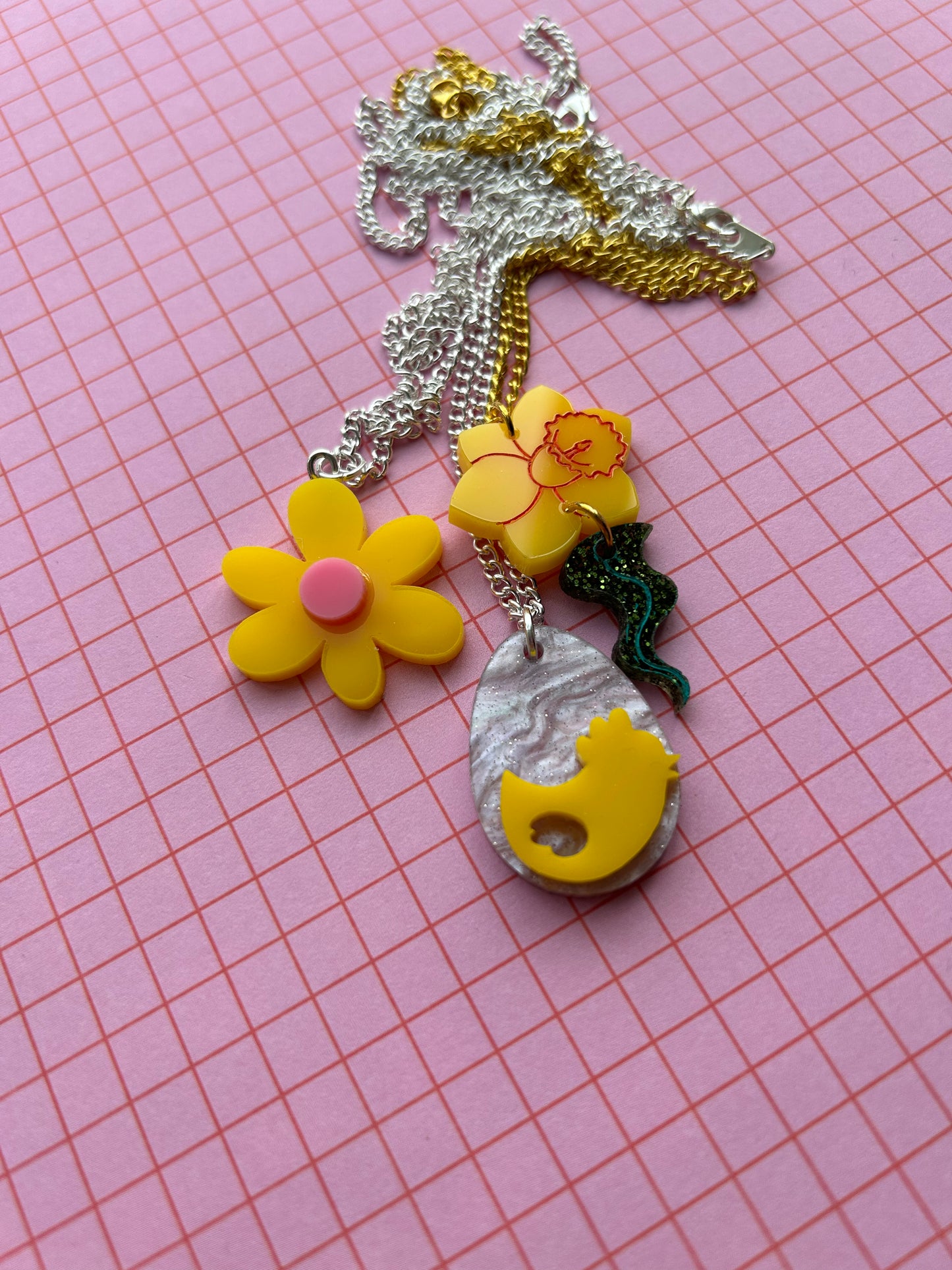Spring Charm Acrylic Necklaces