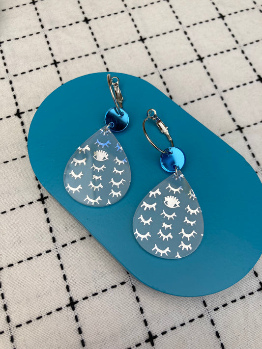 Eyelash Mirror Acrylic Drop Earrings