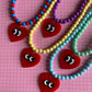 Heart Eye Acrylic Beaded Necklaces
