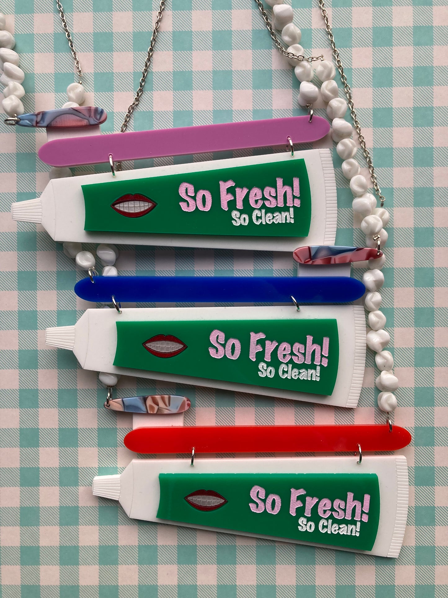 Toothpaste Acrylic Necklaces