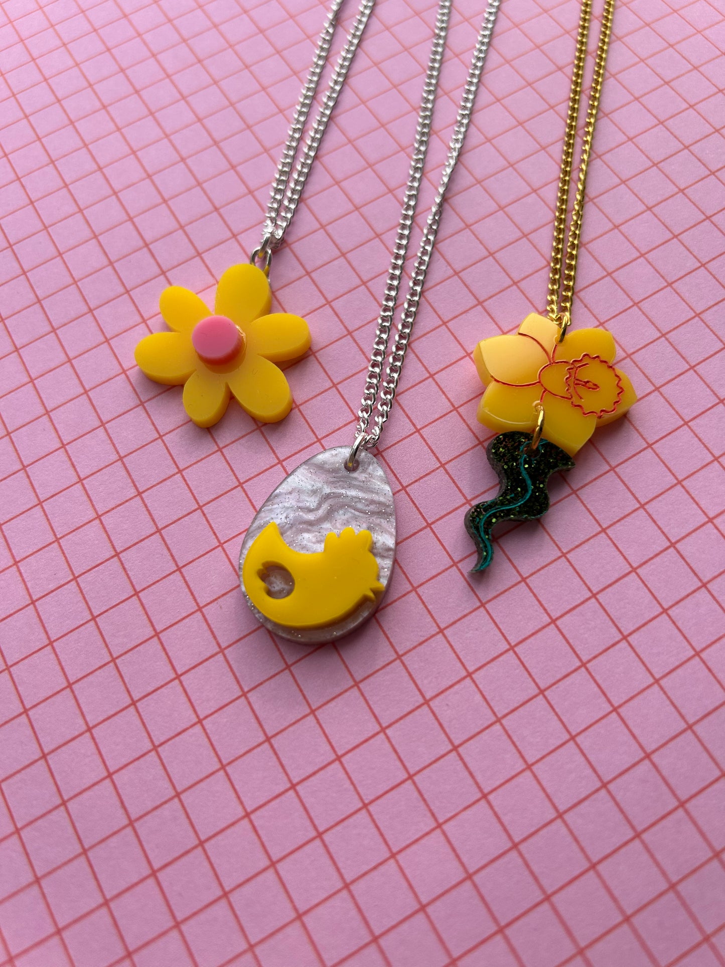 Spring Charm Acrylic Necklaces