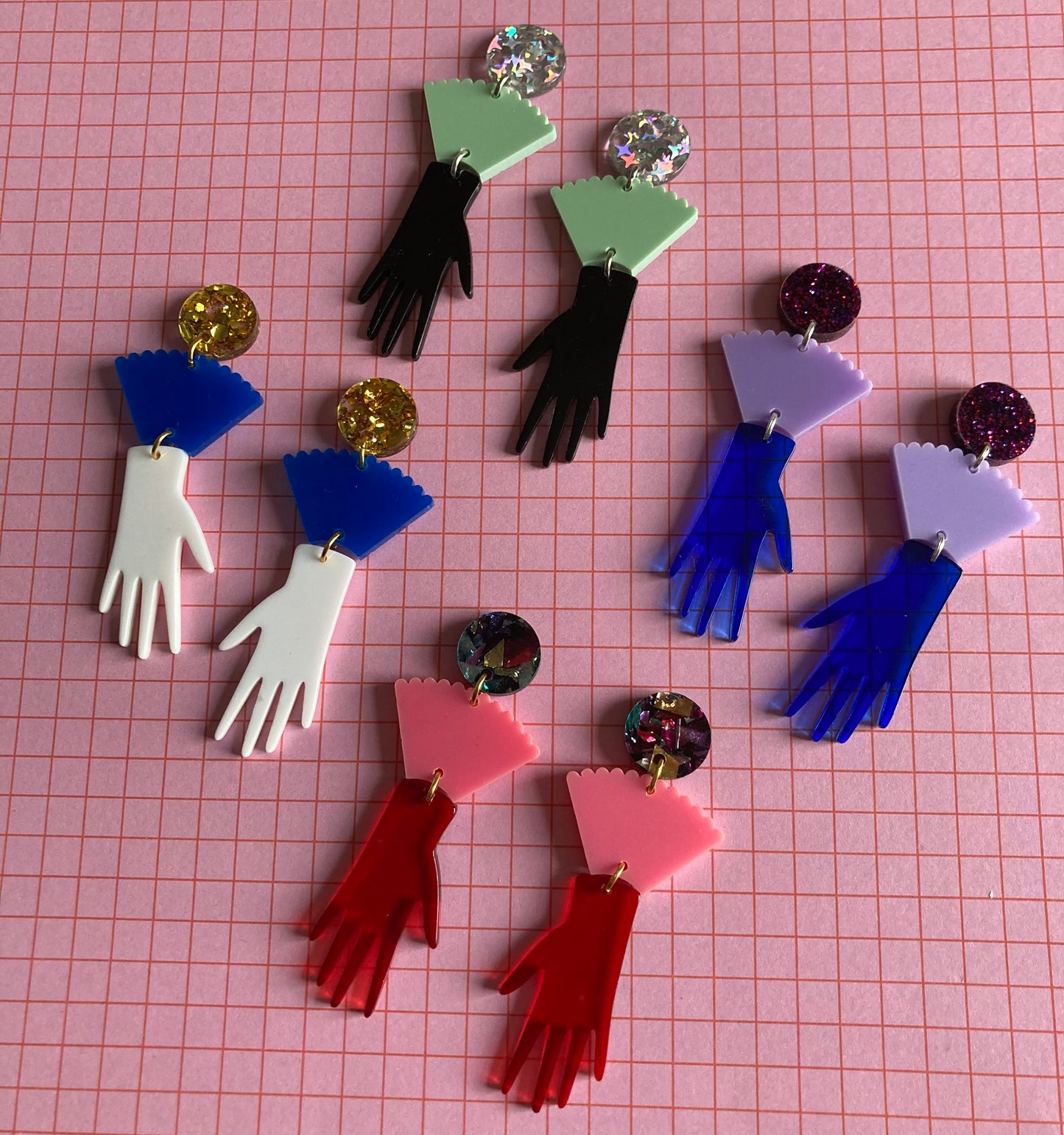 Mystic Hand Acetate & Acrylic Earrings