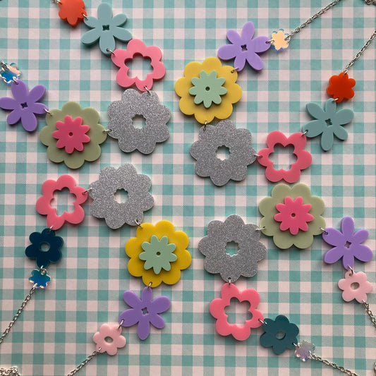 Spring Flower Acrylic Necklaces