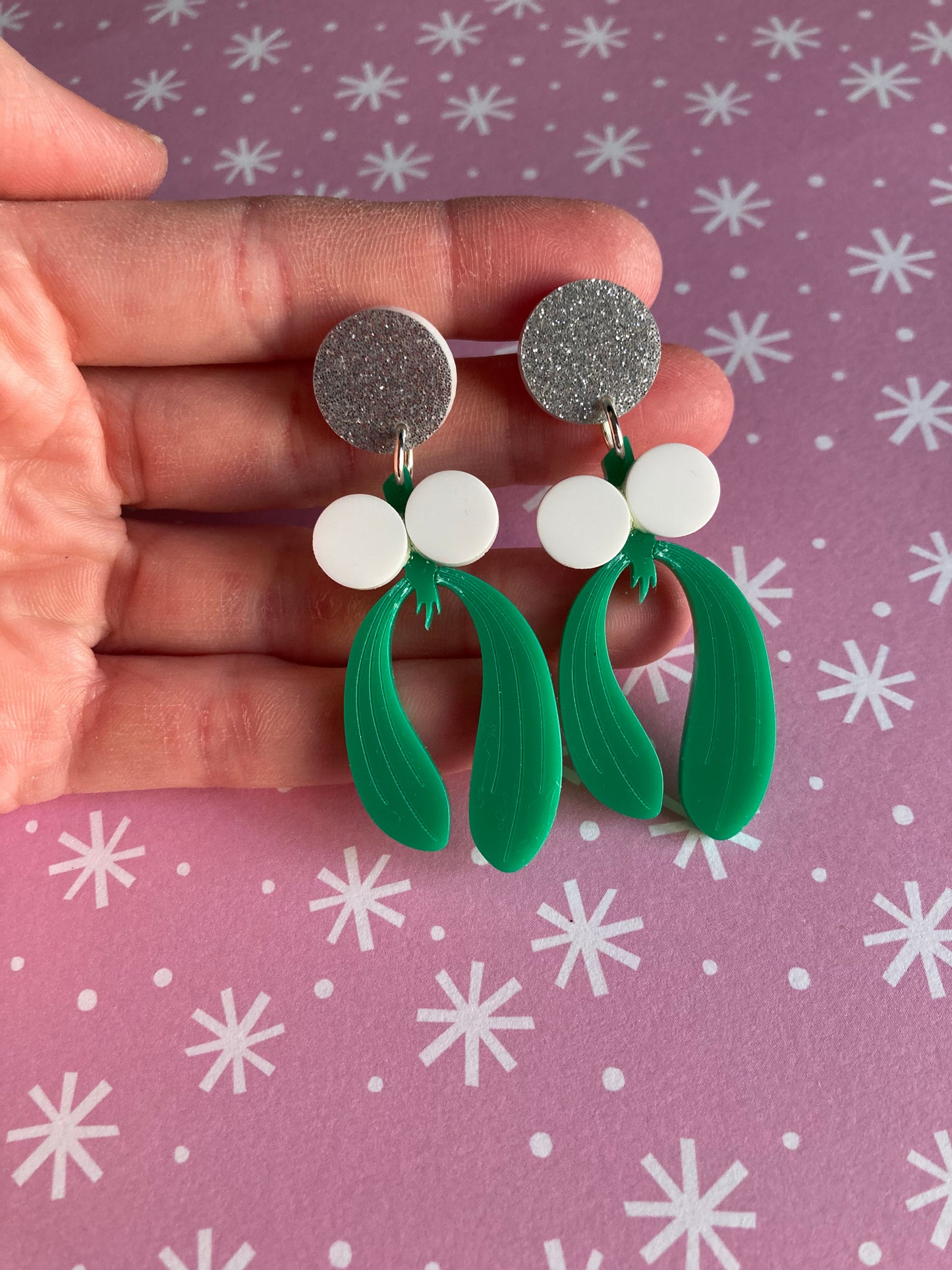 Mistletoe Acrylic Earrings