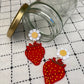 Strawberry Delight Frosted Acrylic Earrings