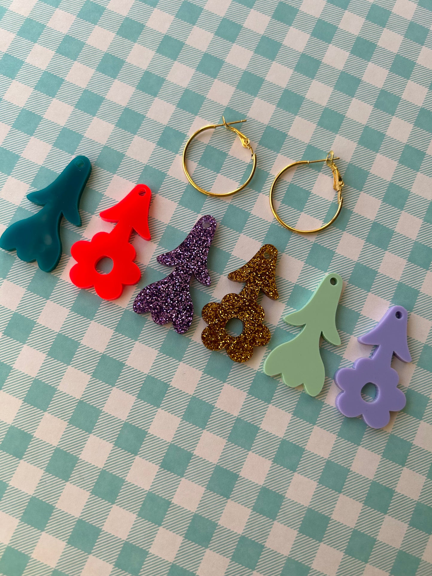 Flower Stack Set Acrylic Hoop Earrings