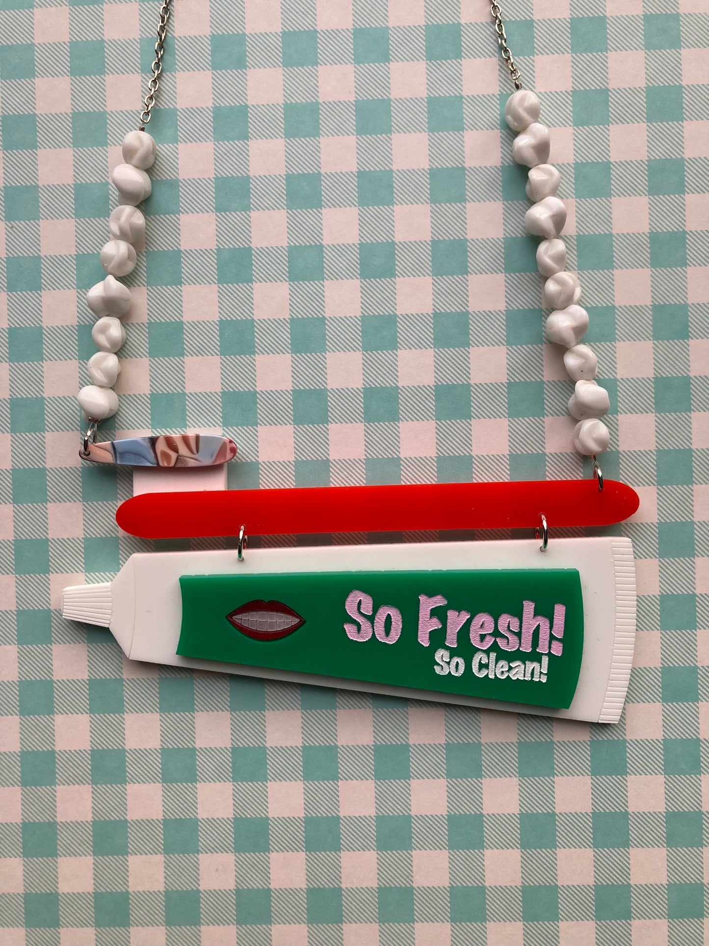 Toothpaste Acrylic Necklaces