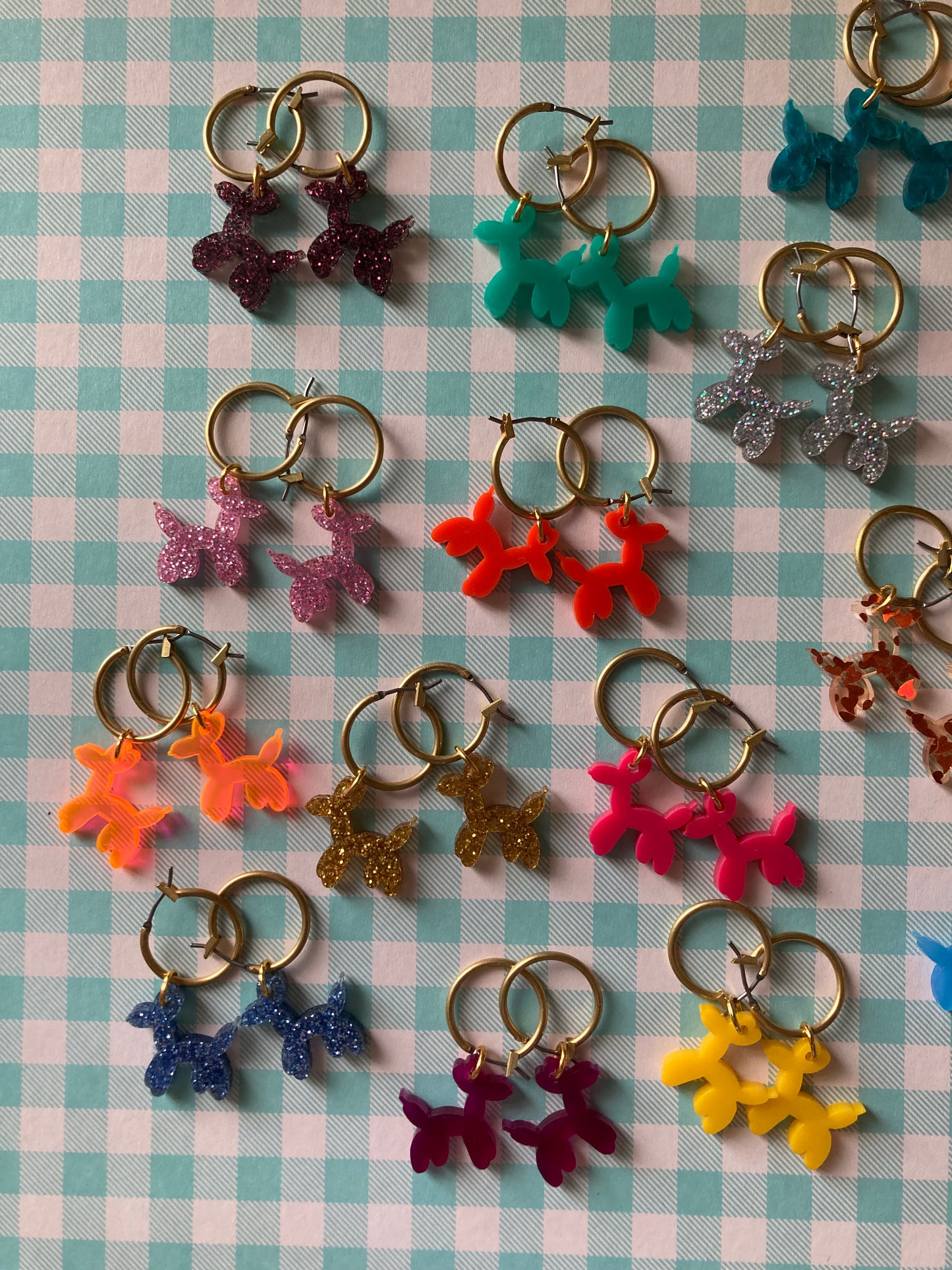 Balloon Dog Acrylic Hoop Earrings