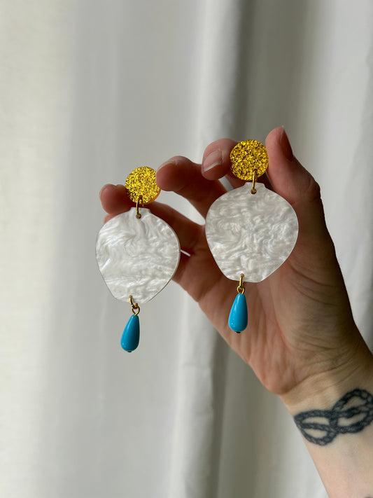 Marbled Amphora Acrylic Earrings