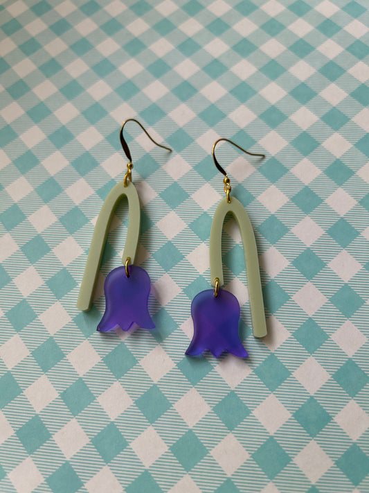 Droopy Tulip Dangly Acrylic Earrings